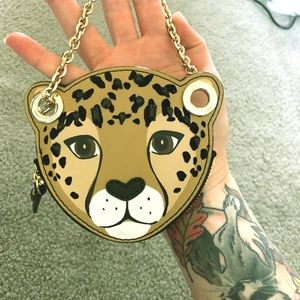 kate spade RUN WILD leopard coin purse